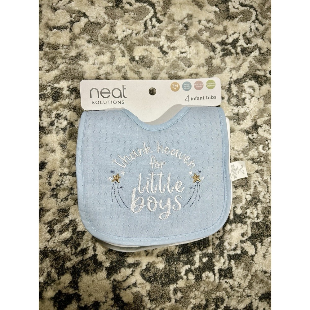 Neat Solutions 4 Pk of Little Boy‎ Bibs Size 3 mo+  Thank Heaven For Little Boys
